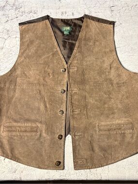 Stefano Men’s Leather Vest, Size Large